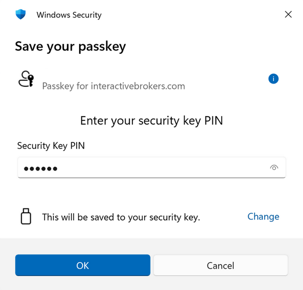 Save your Passkey for Windows in Portal